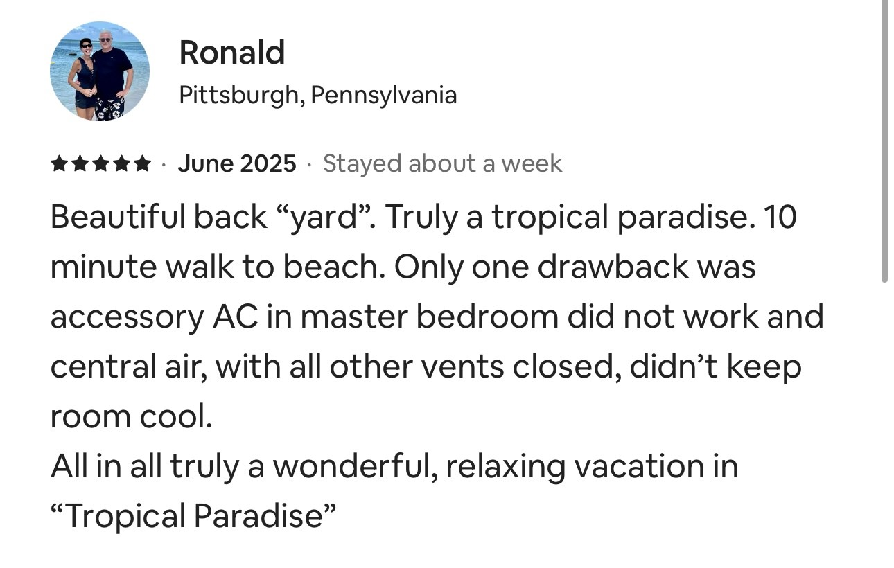 Guest review screenshot 1: Excellent stay with great amenities.